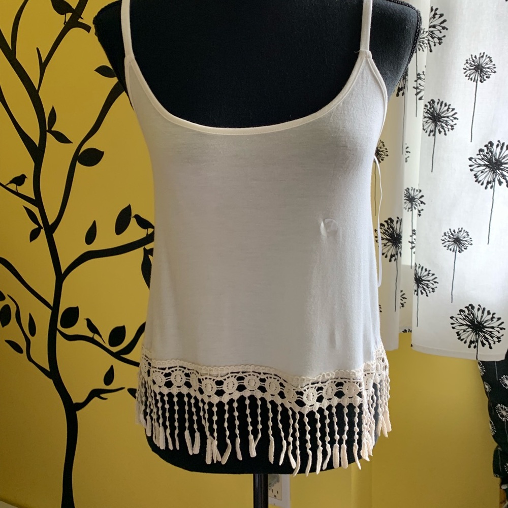 LA Hearts fringe tank top